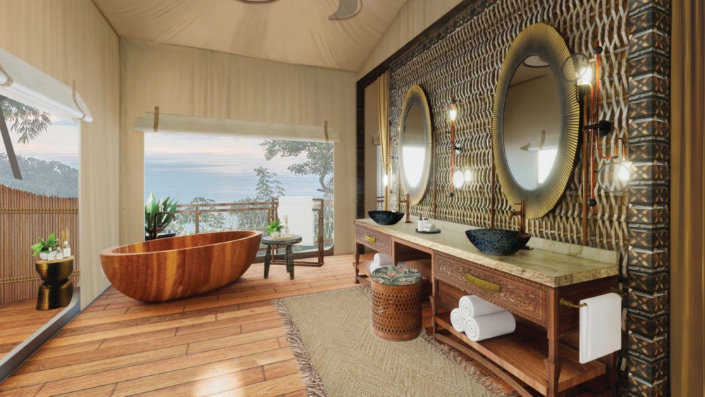 配有多落地玻璃門，可欣賞一覽無餘的海景。