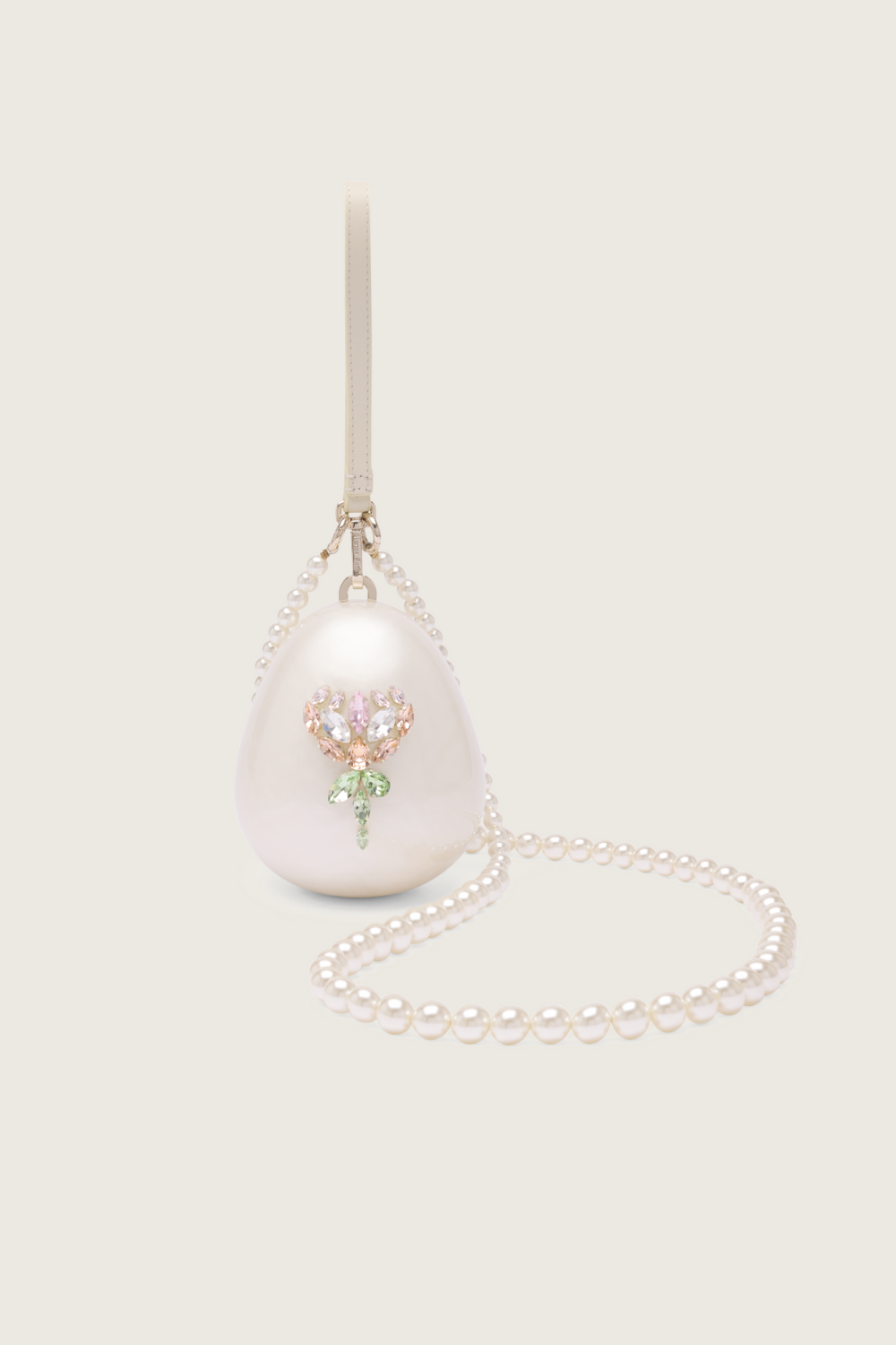Simone Rocha花朵迷你珍珠蛋袋Embellished Flower Micro Pearl Egg Bag