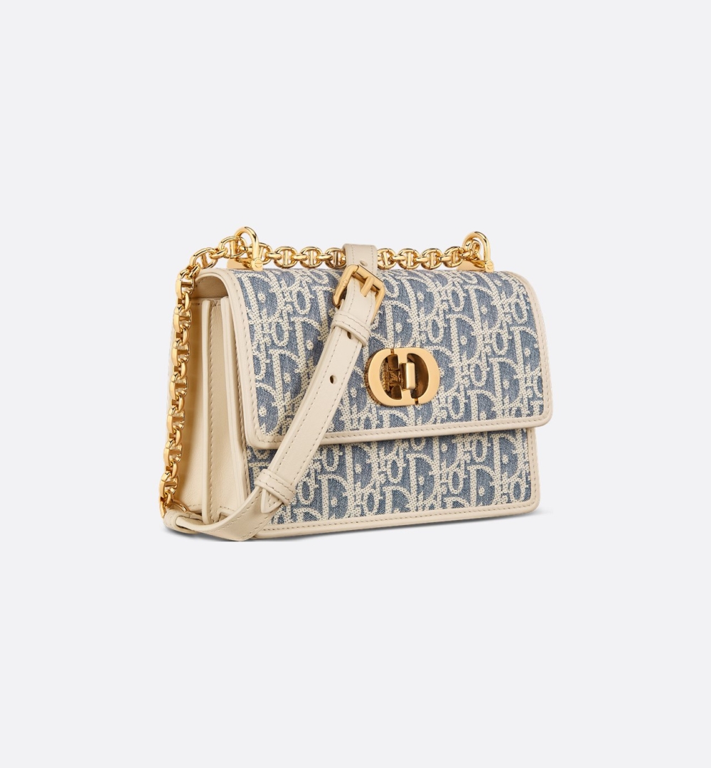 結合淺餅乾棕色光滑小牛皮與藍色條格布。