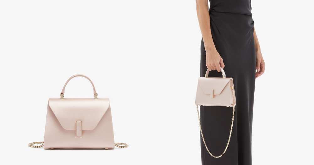 Valextra Iside Satin淺粉紅色迷你手袋