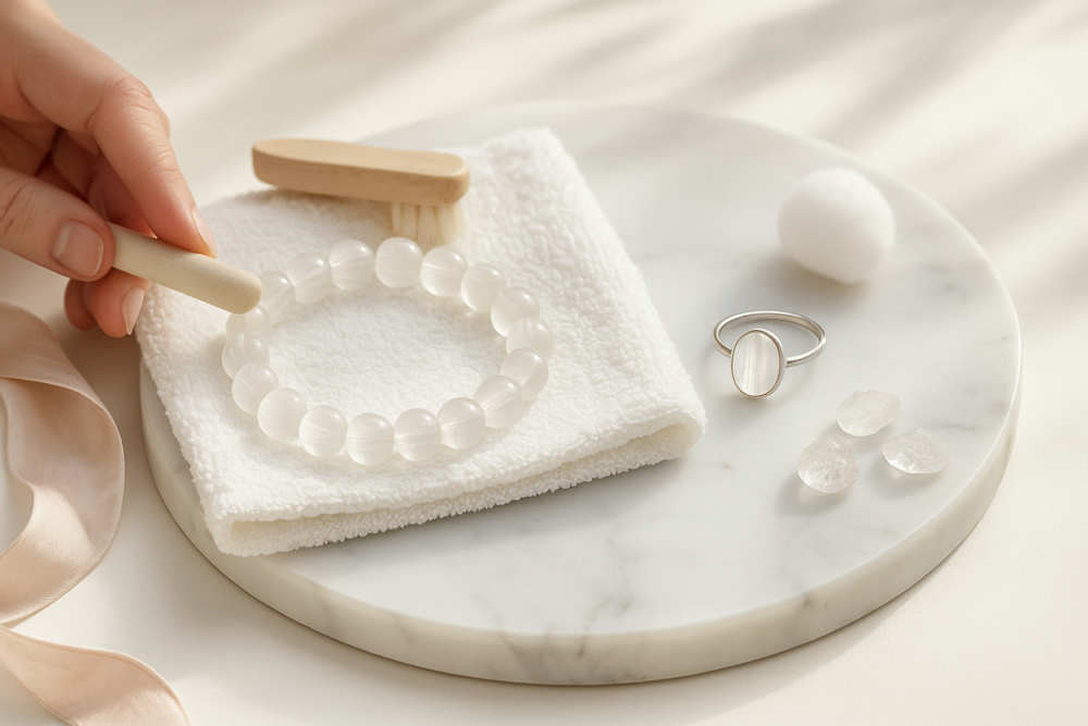 透石膏表面有灰塵時,可用柔軟乾布(如眼鏡布)輕輕擦拭,避免使用任何清潔劑。