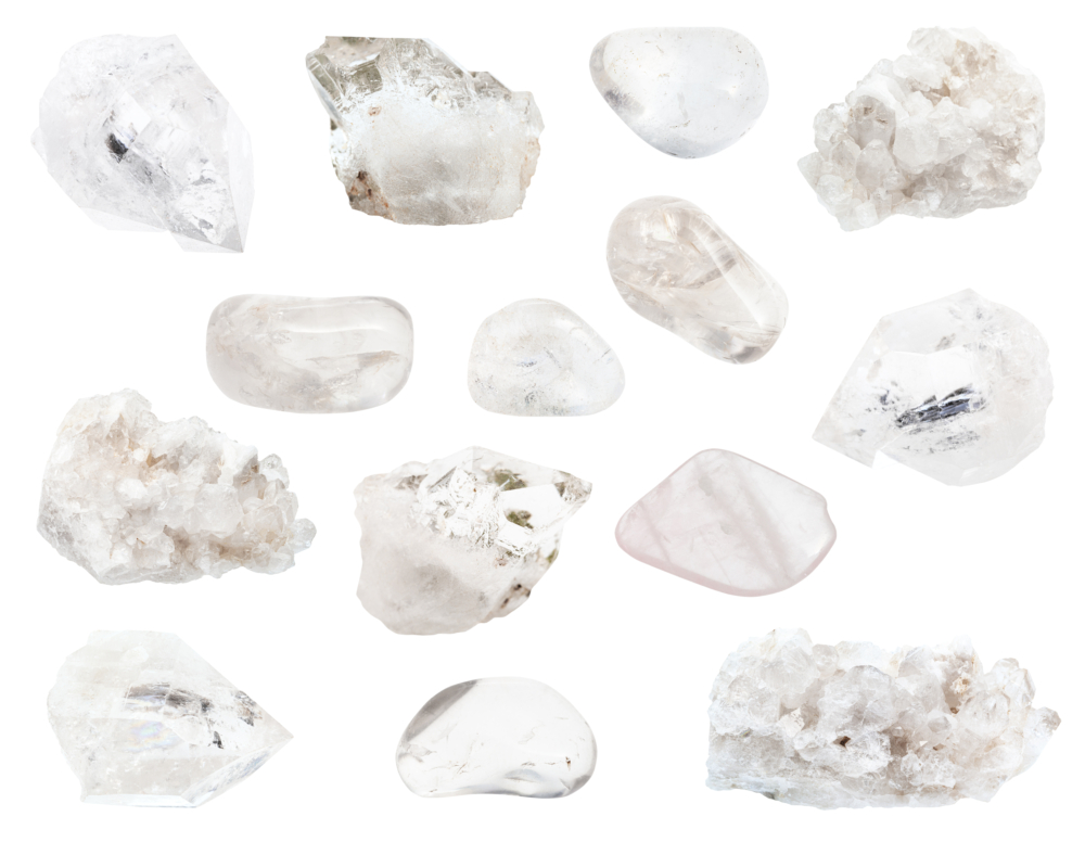 白水晶的種類多樣,並根據純淨度與通透度分為不同品質等級,不同款式在外觀和能量用途上各有特色。
