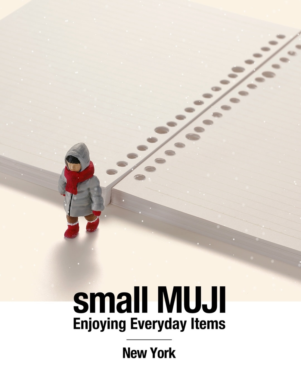 空白筆記紙成為雪地