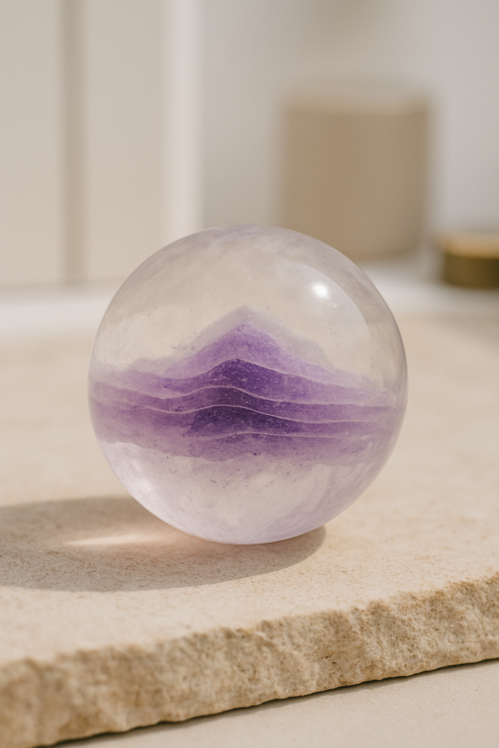 紫幽靈水晶結合了紫水晶的智慧能量和幻影內含物的成長力量，被視為兼具事業、人際、情緒和靈性作用的多功能水晶～