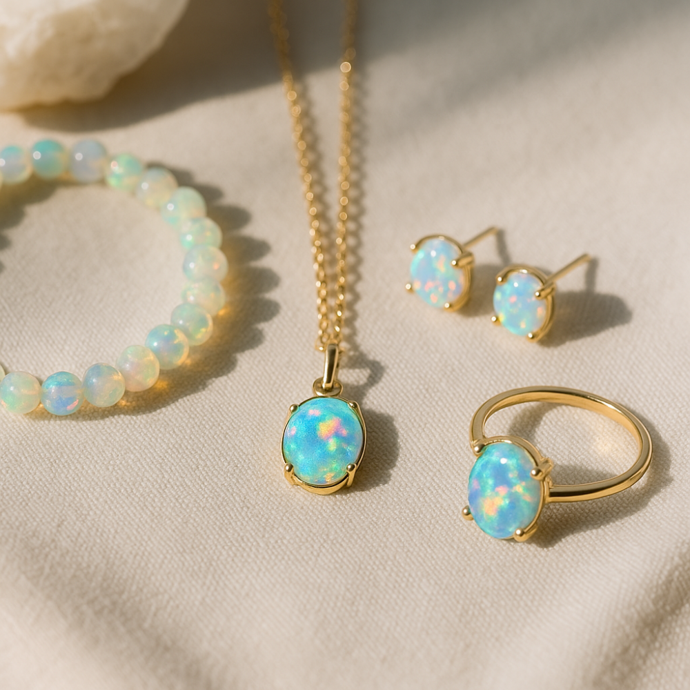 根據不同佩戴方式，蛋白石飾品在風格和功效上也有所不同。