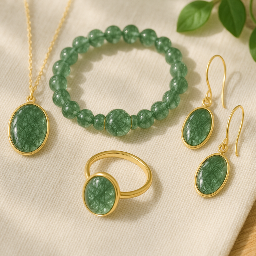 綠髮晶不只是一種能量石,更是百搭的配飾元素,適合多種飾品形式和穿搭風格。