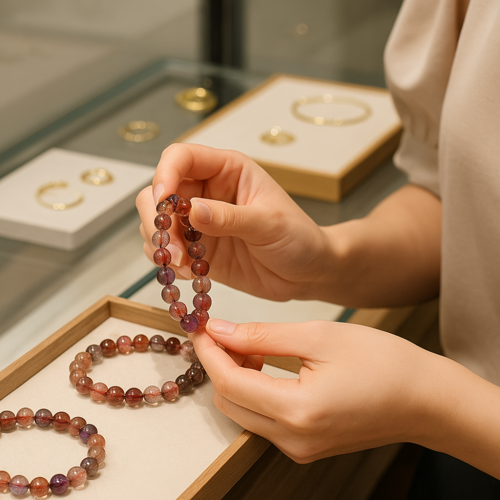 面對市面上琳瑯滿目的超級七手鍊與晶石，如何挑到高品質、真品的超級七是大家都關心的重點。