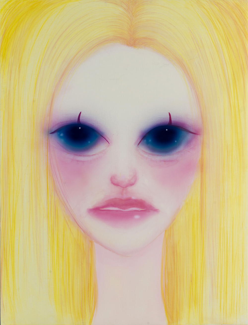 名為《Barbie》的金髮少女畫作，是Lily致敬已故姨媽大S的作品