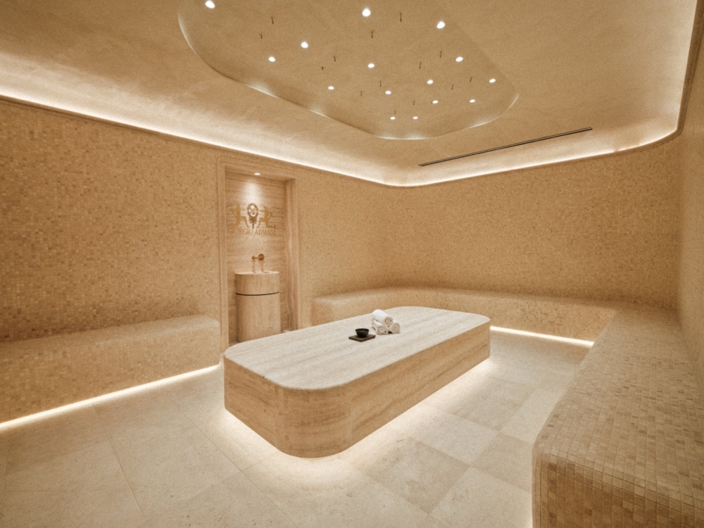 與 Giorgio Armani 合作的水療區是亮點之一