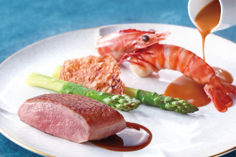 主餐:櫻桃鴨胸|炙燒大明蝦