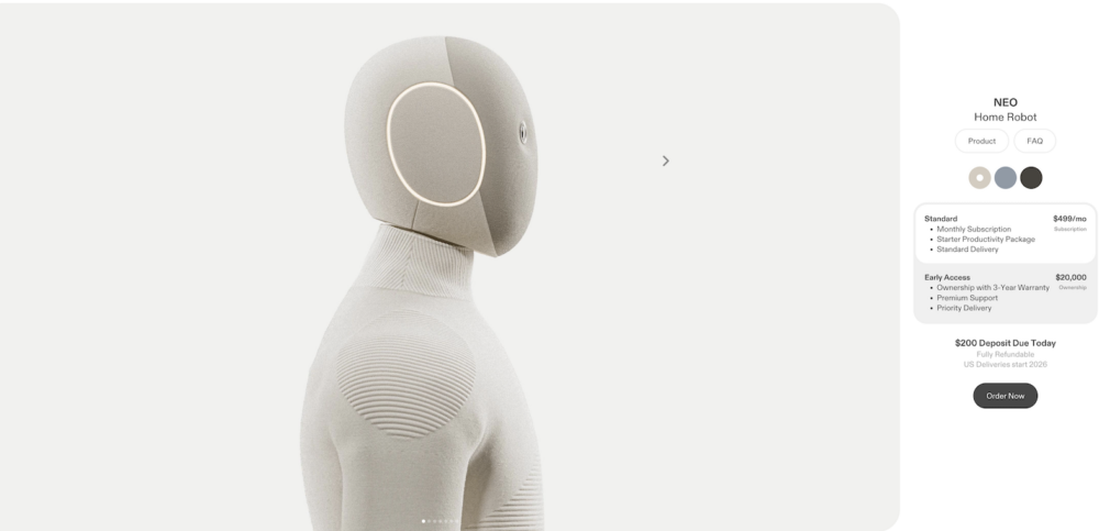 NEO 類人型家事機器人