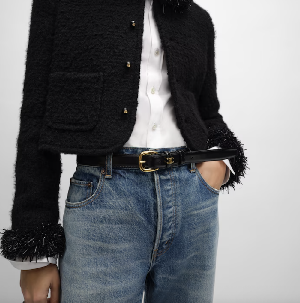 CELINE VIVIENNE TAURILLON皮革中號25毫米皮帶