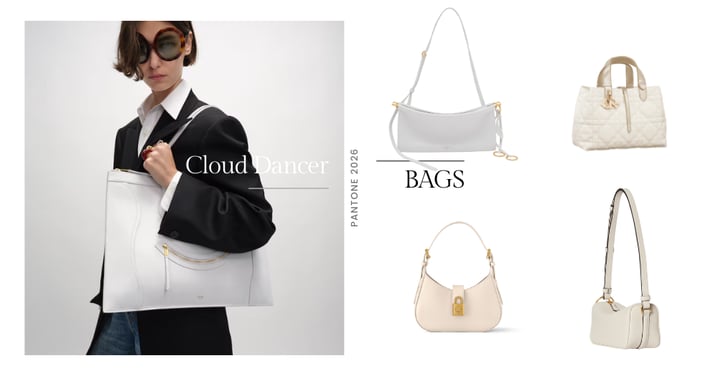 純粹的知性美！2026 Pantone 代表色「雲舞白」13 款手袋清單誰能不心動？