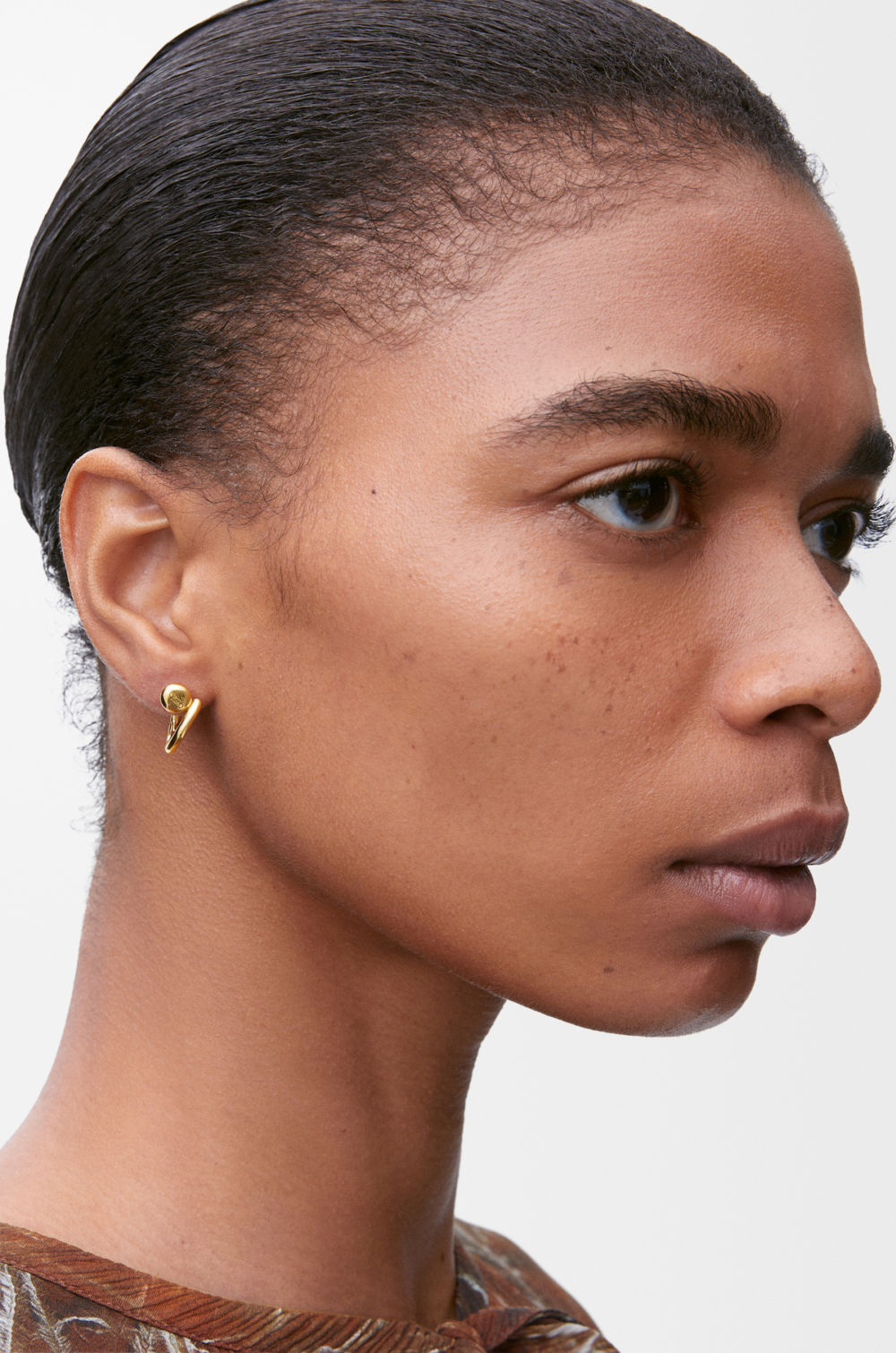 LOEWE Anagram Pebble mini hoop earrings in sterling silver耳環