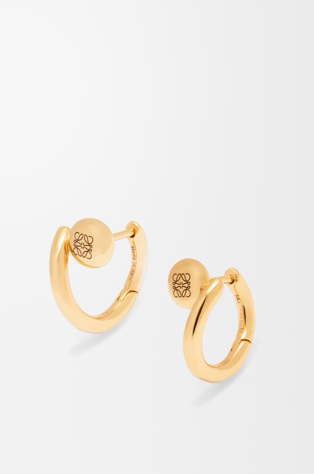 LOEWE Anagram Pebble mini hoop earrings in sterling silver耳環