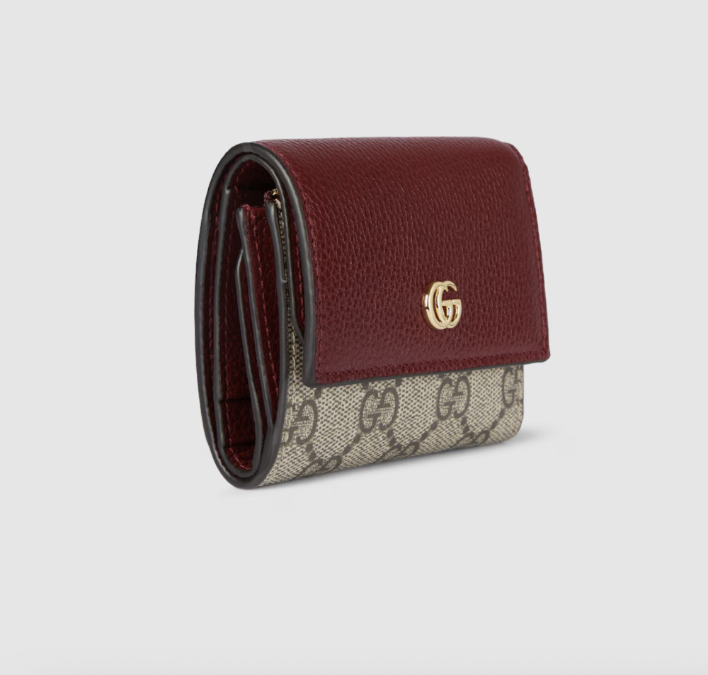Gucci Bi-color GG Marmont mini wallet銀包