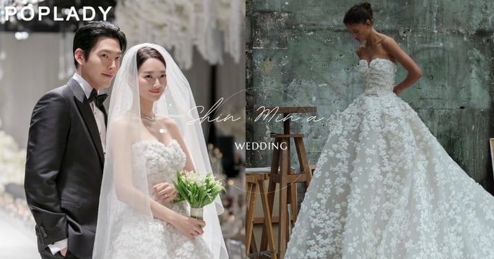 十年情深終成眷屬：金宇彬、申敏兒浪漫婚紗造型、珠寶到伴手禮細節處處見真情，就連捧花都藏寓意