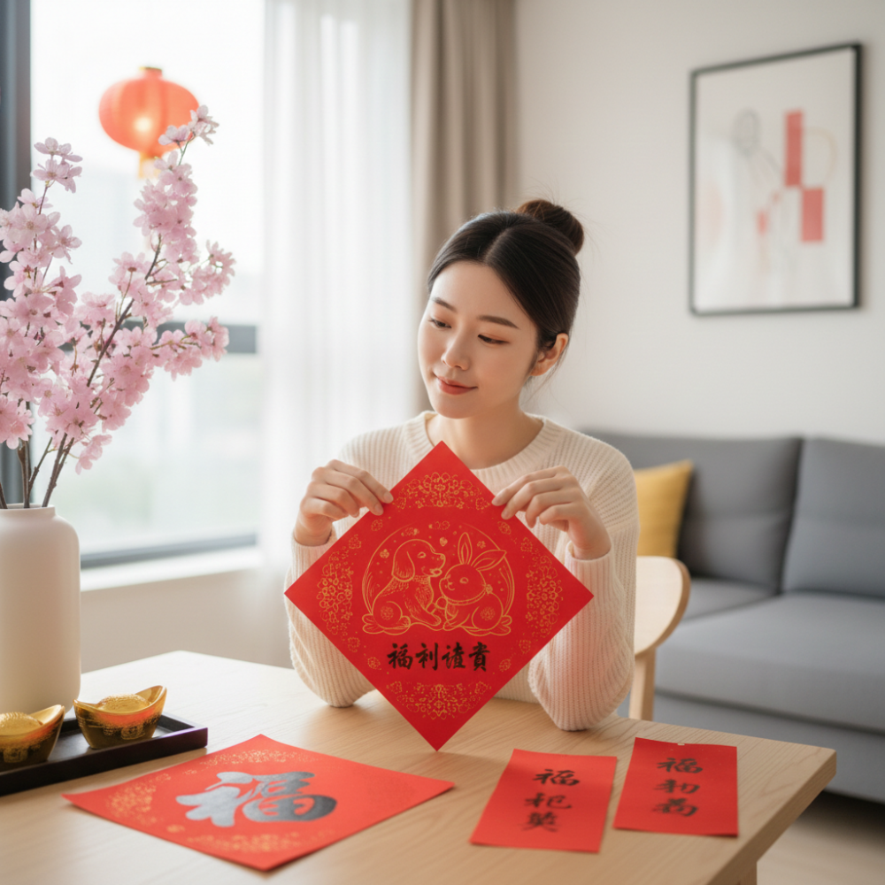 2026 貼揮春宜先大掃除再張貼，首選除夕早上、次選小年夜，在陽氣充足的白天完成，寓意開門納福、迎接新年好運。