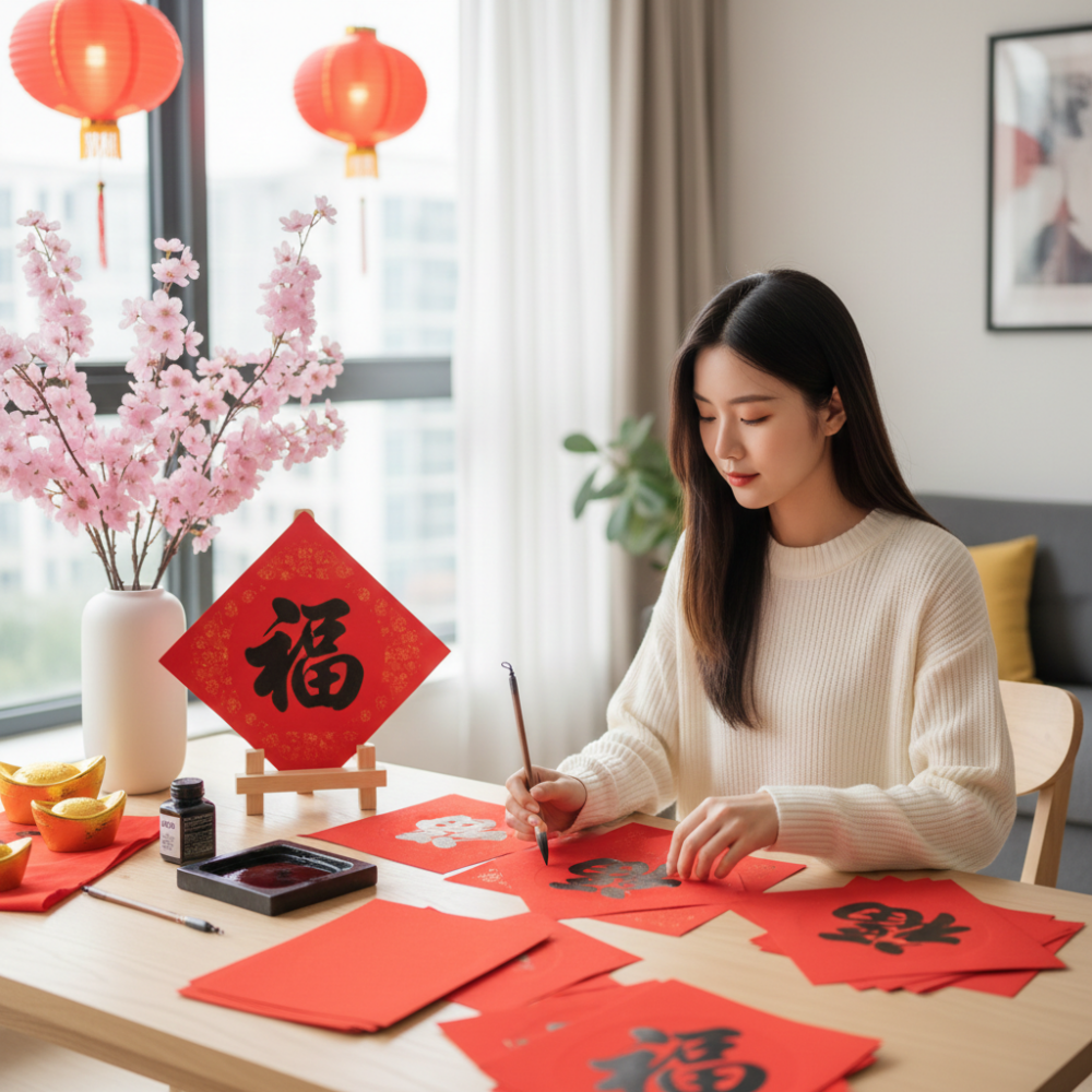 挑選揮春時應慎選吉祥文字與圖案，避開負面字眼與生肖相沖，讓祝福純粹正向，為家中帶來和諧好運。