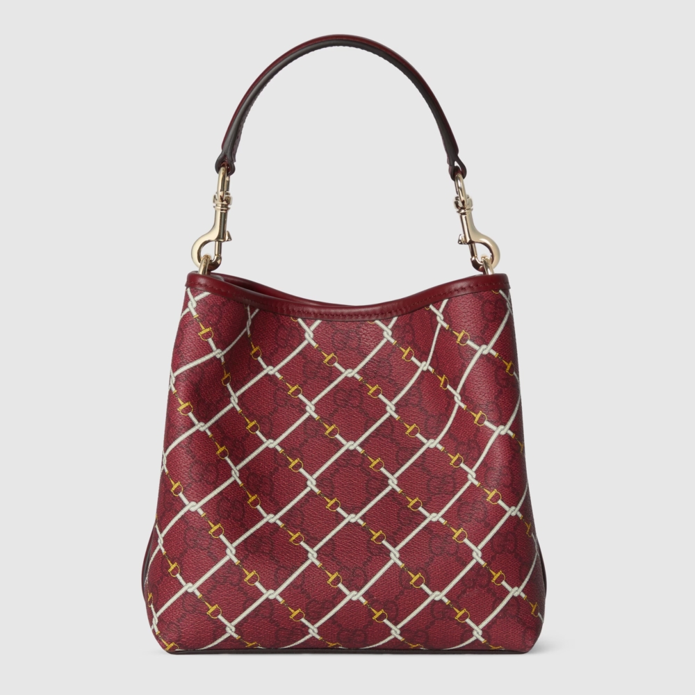 Gucci GG Emblem系列小號水桶包