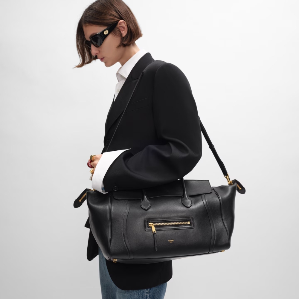 CELINE NEW LUGGAGE柔軟亮澤羊皮革中號手袋