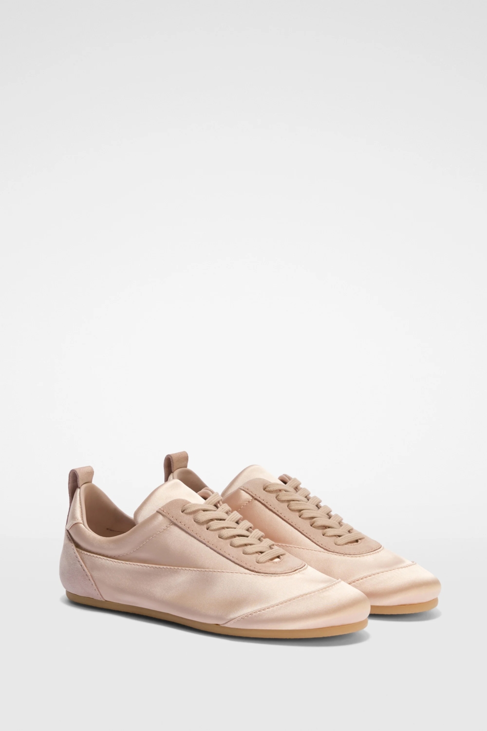 JIL SANDER Satin sneaker with suede trims