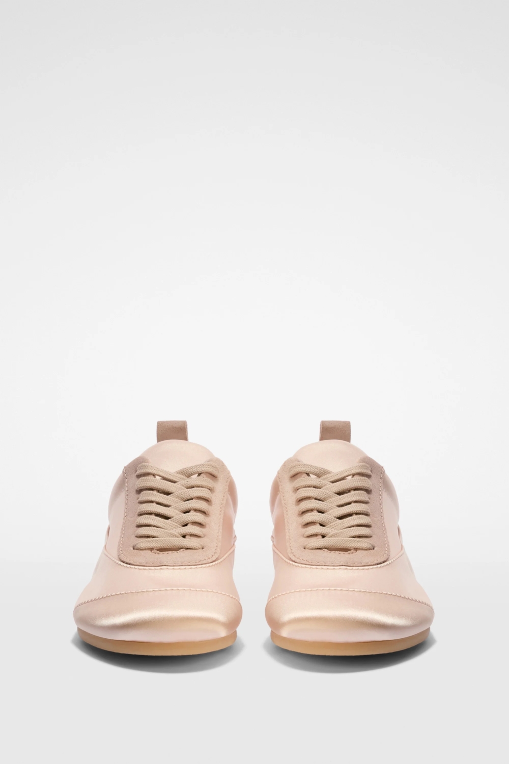 JIL SANDER Satin sneaker with suede trims