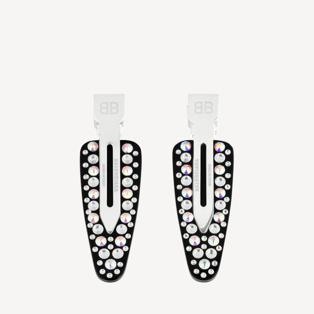 Balenciaga Women's Salon Bb Clip Set 2 in Silver/black