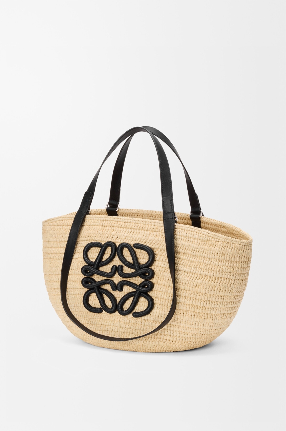 LOEWE Medium Eclipse basket in raffia and calfskin
