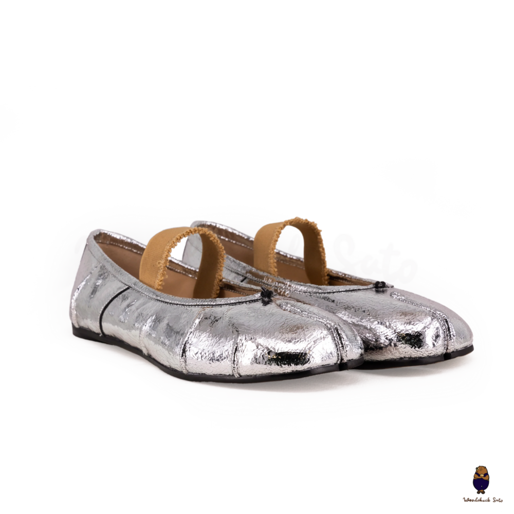 Woodchuck Sato Leather Tabi Ballet Flats with Elastic Strap