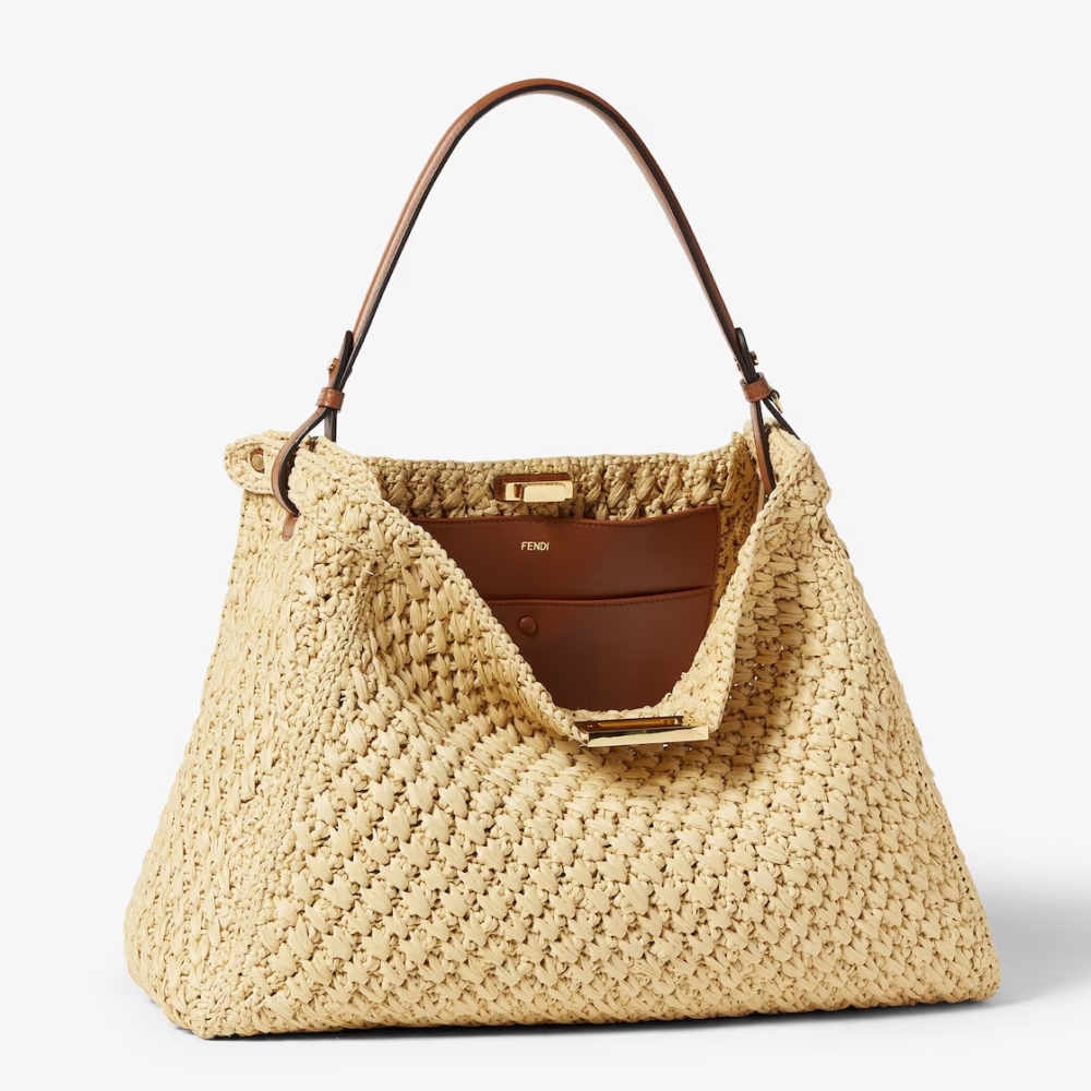 FENDI Way大型款式草編手袋 Fendi Way Large
