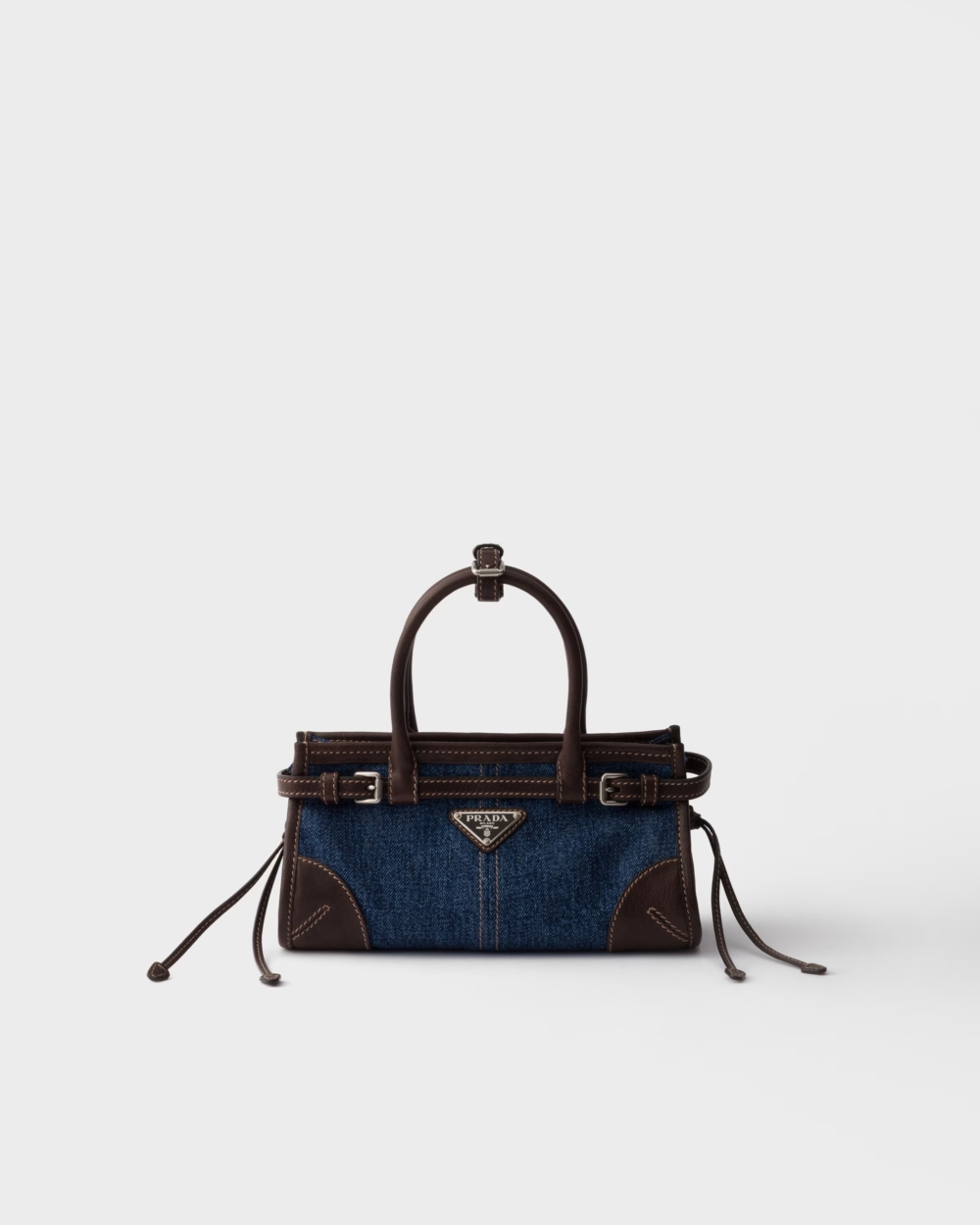 PRADA Bonnie小號牛仔皮革手袋