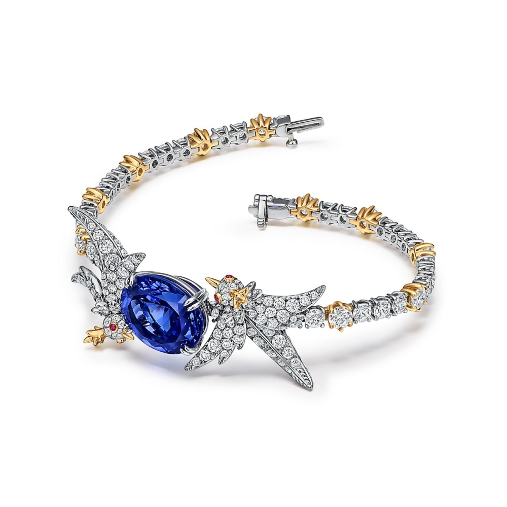 Tiffany & Co. Tiffany T Wire 鑽石及綠松石線圈戒指 白金