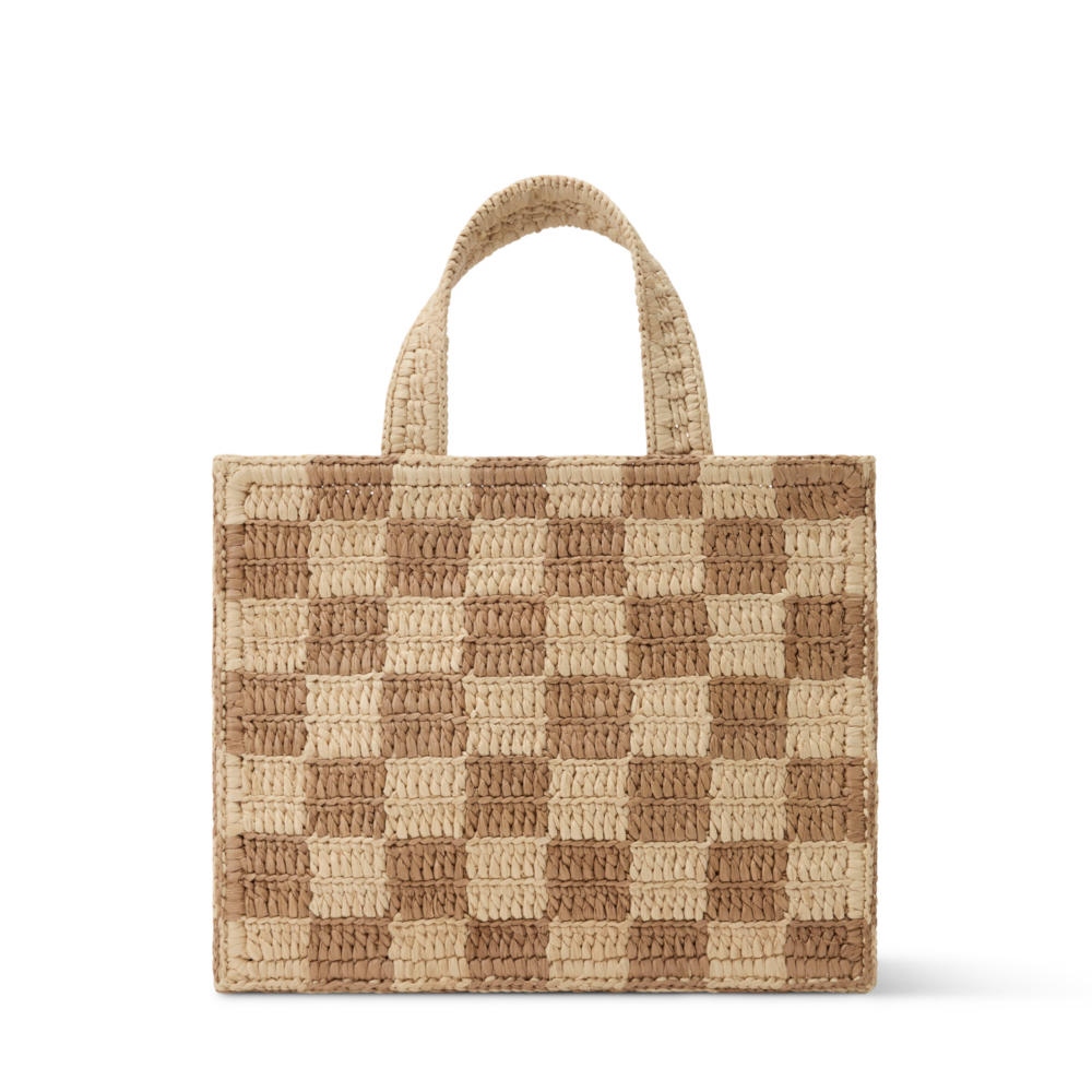 這款Mini Shopper Tote採用天然及特殊染色的拉菲草
