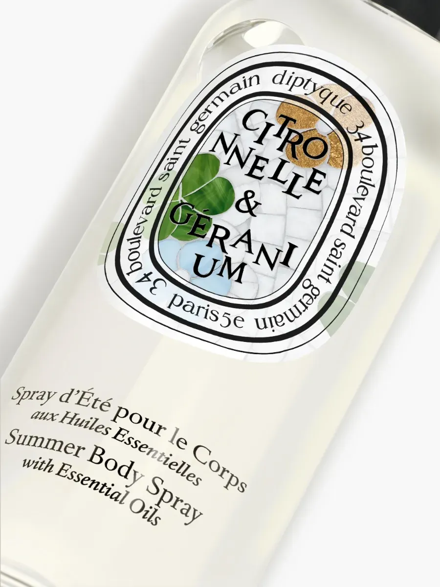 Diptyque Lemongrass & Geranium Summer body spray with essential oils