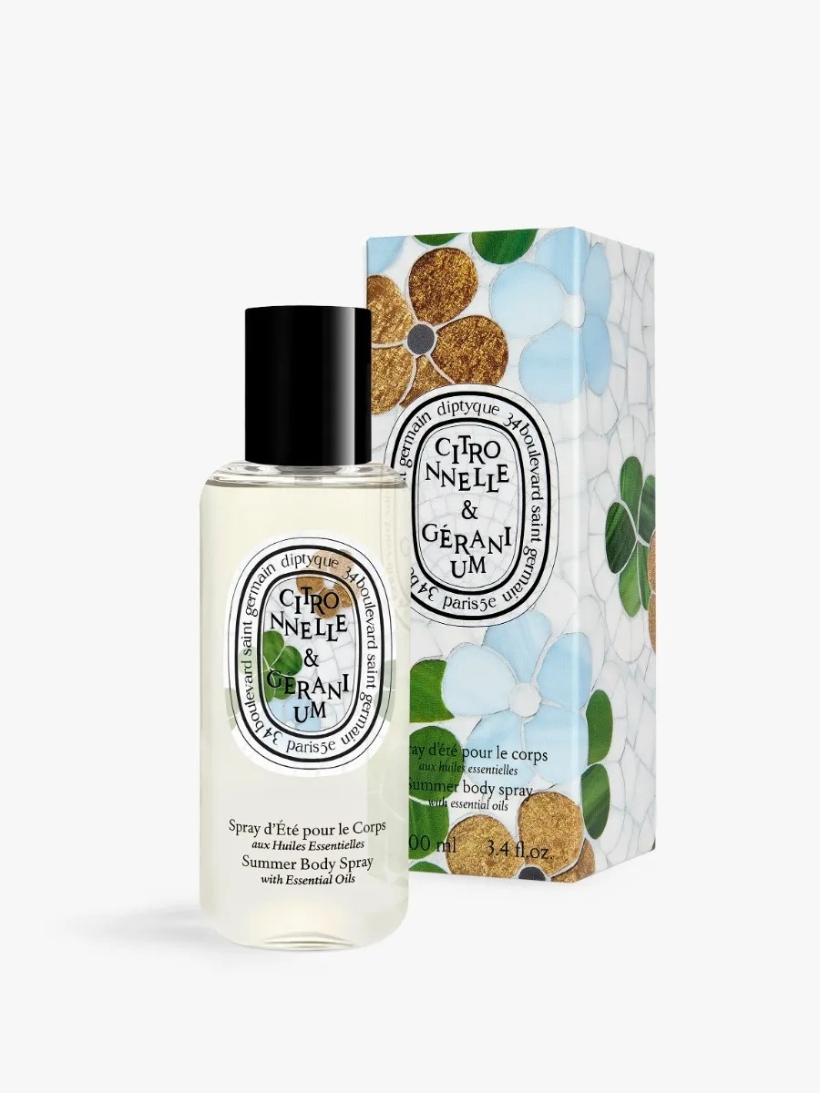 Diptyque Lemongrass & Geranium Summer body spray with essential oils