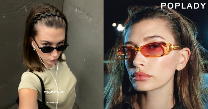 Miu Miu讓洗臉髮箍文藝復興！Hailey Bieber一戴，90年代彈簧髮箍正式回歸