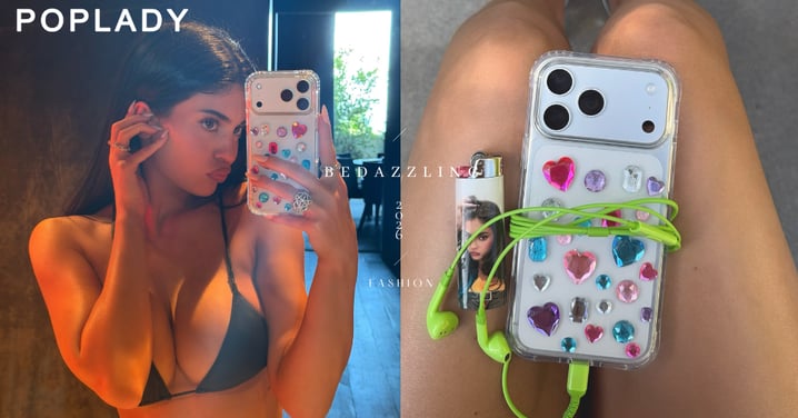 什麼都要貼鑽!「Bedazzling」水鑽風潮回歸,Kylie Jenner帶頭狂貼,連臉、手機、蛋糕都不放過