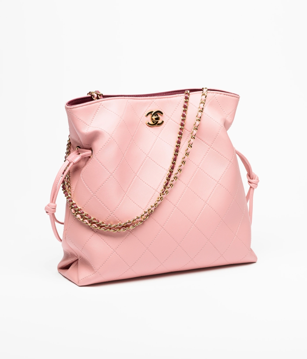 CHANEL 2026 秋冬前導系列Small Tote Lambskin Light Pink