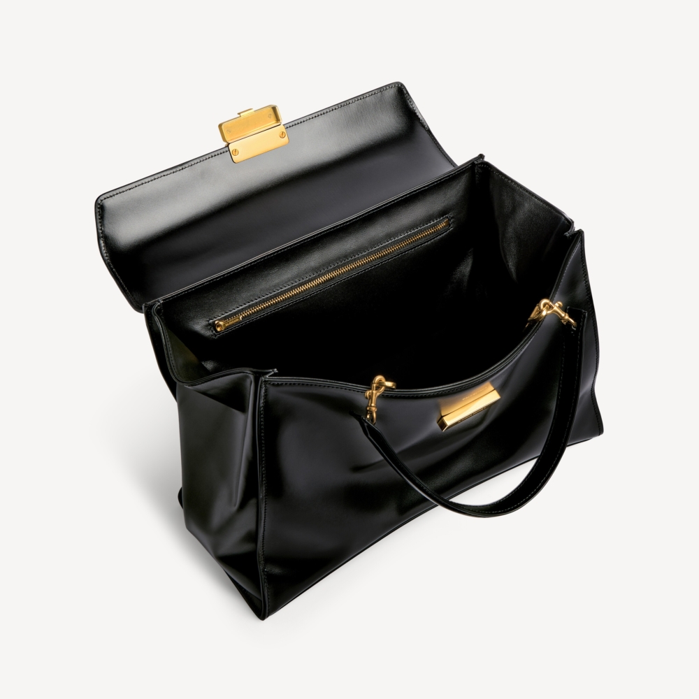 BALENCIAGA Hourglass Avenue Top Handle Bag Medium in Black