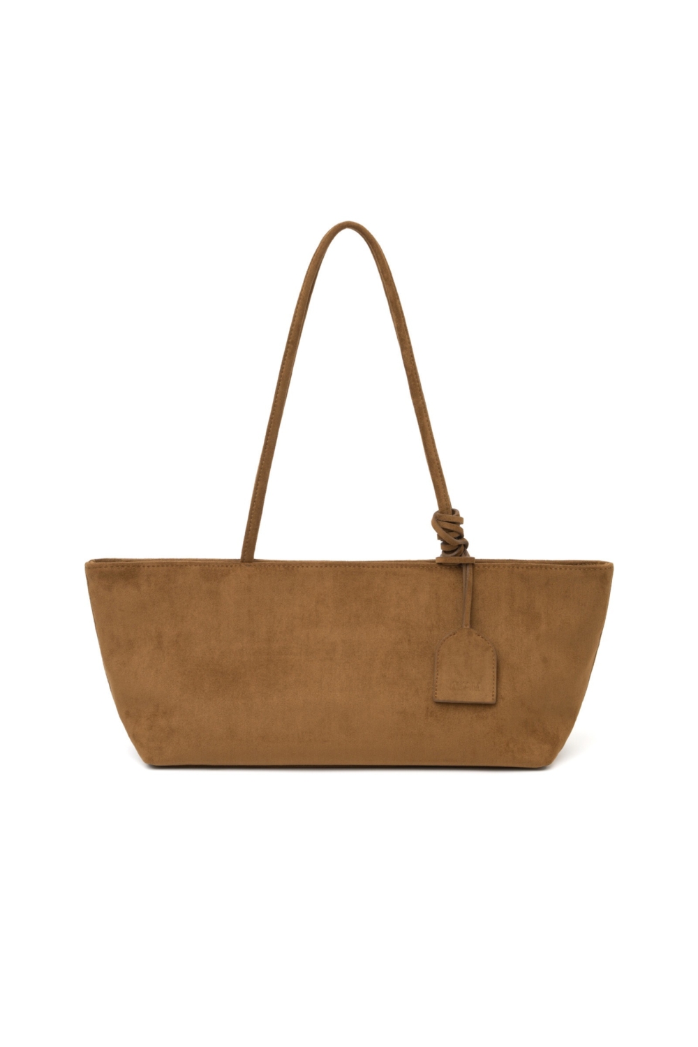 Suede Baguette Shopper Bag Brown