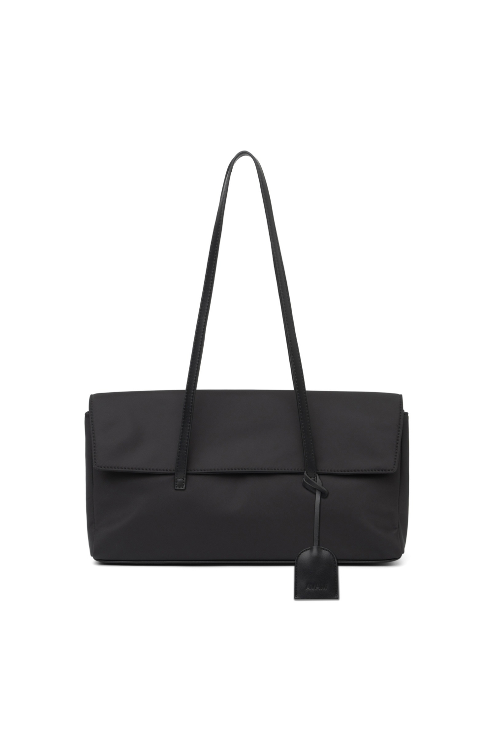 Nylon Fold Shoulder Bag Black