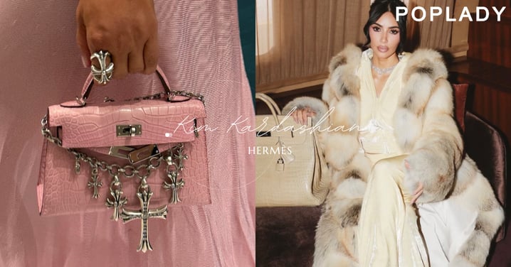 粉色Mini Kelly配Chrome Hearts!Kim Kardashian的Hermès手袋盤點,連綠色鱷魚皮都有